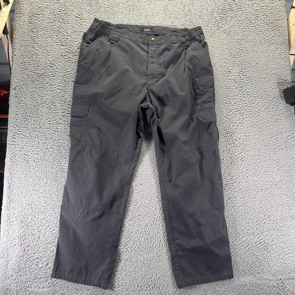 5.11 Tactical Pant Mens 44x32 Gray Ripstop Cargo Straight Leg Pleated Workwear